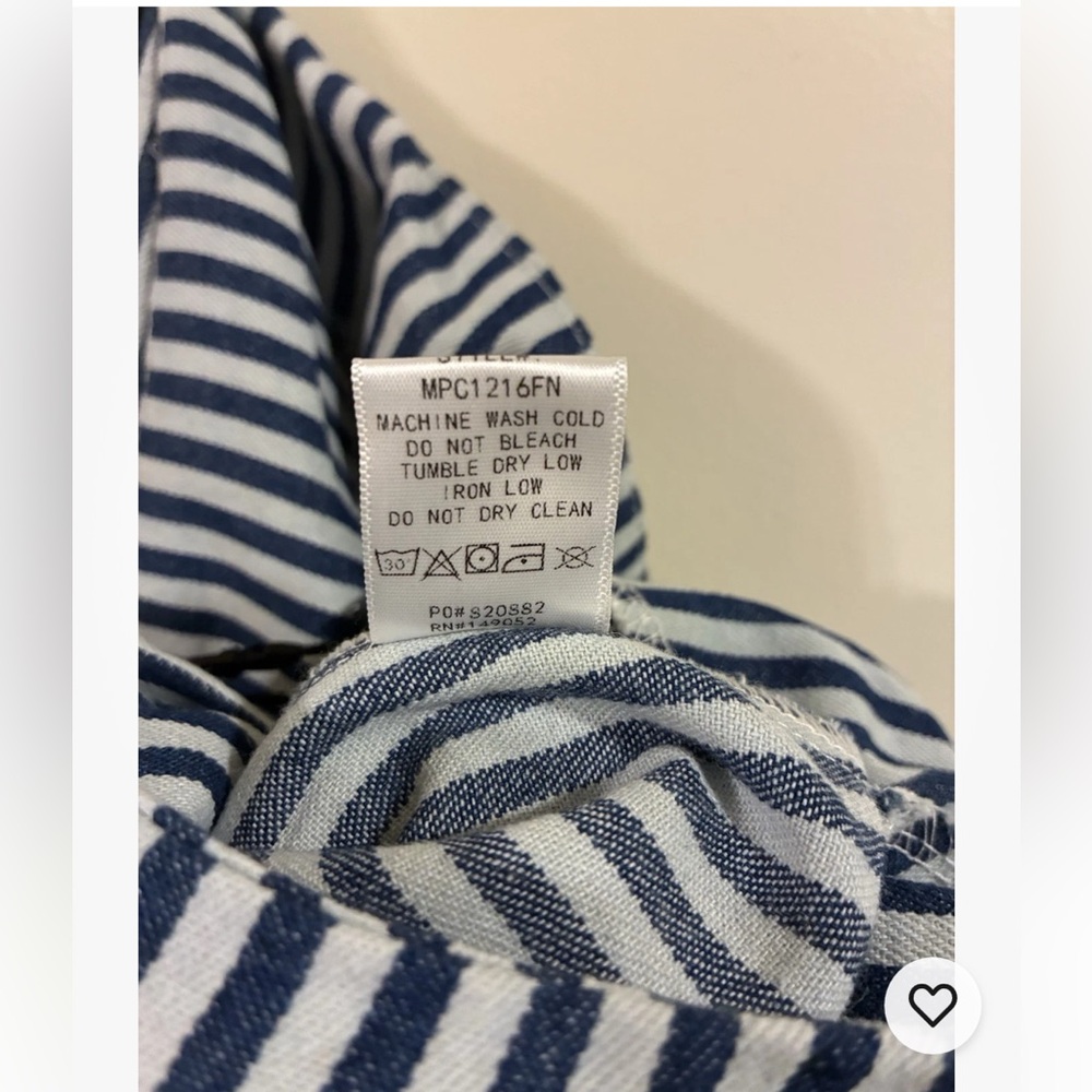 NWT Fashion Nova Jameson Navy Striped Mid Rise Wide Leg Pant Size M - Picture 8 of 8